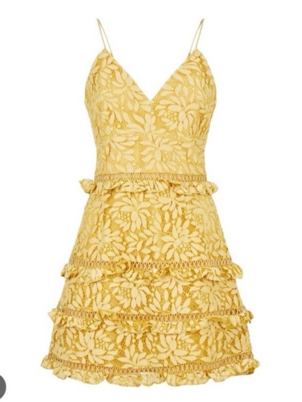 KEEPSAKE the Label Sunshine Yellow Lace Slip Dress